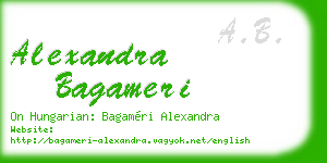 alexandra bagameri business card